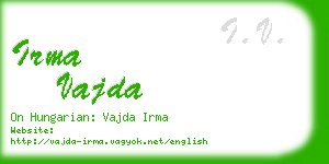irma vajda business card